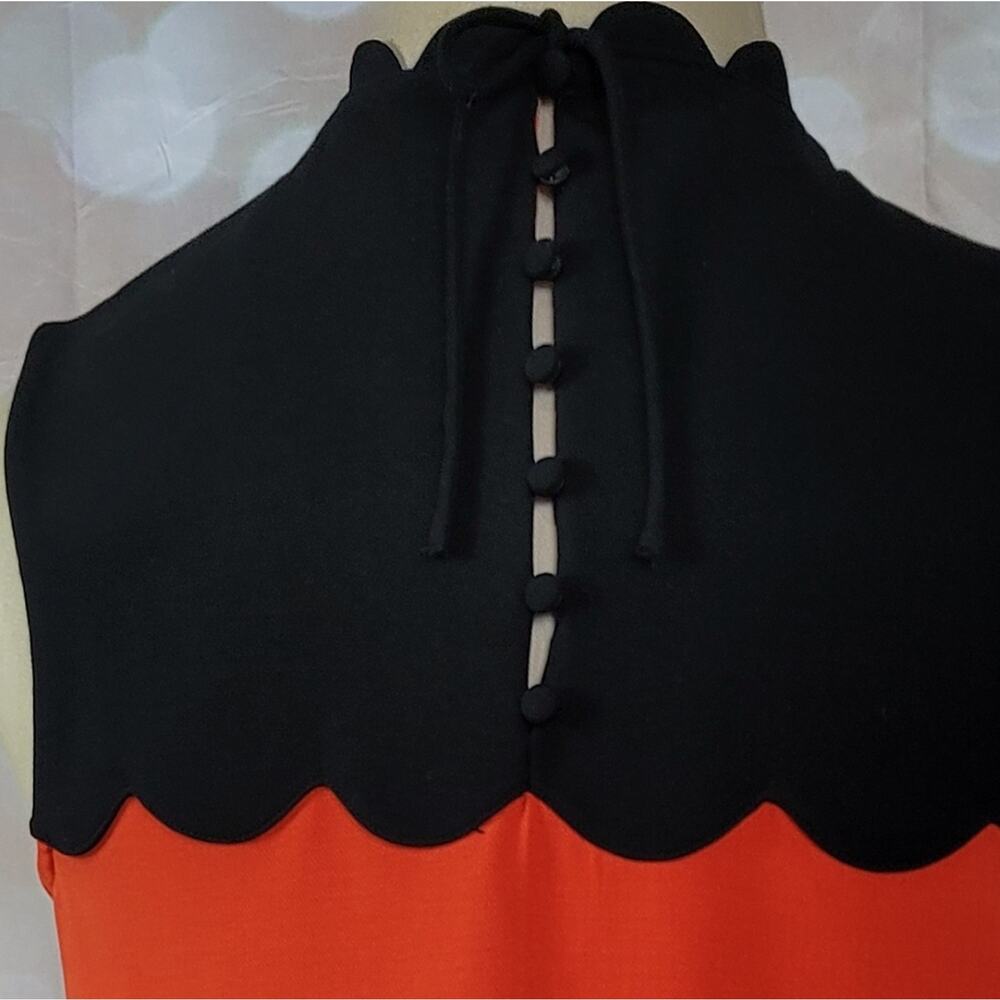 VICTORIA BECKHAM x TARGET Colorblock Scalloped Drop Waist Mini Dress Mod Sz: S - Picture 11 of 16